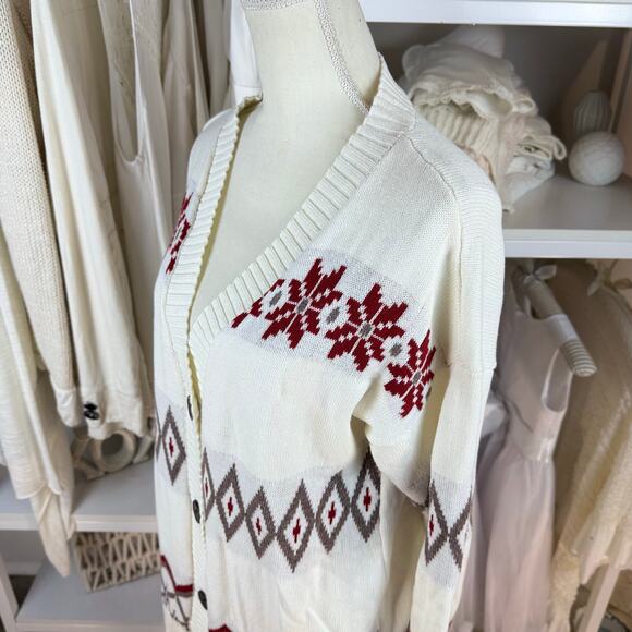 Loft Outlet sz. Large Holiday festive Christmas sweater, cardigan, office #4380 - Picture 2 of 8